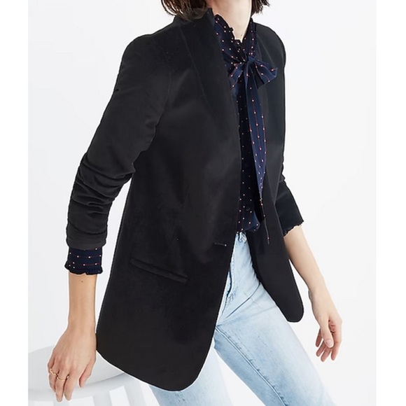 Madewell Jackets & Blazers - Madewell Blazer Womens 4 Black Velvet Office Career Business Dressy Outerwear